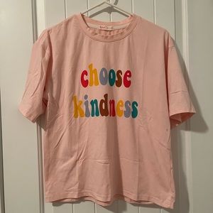 Pink Cropped “choose kindness” T-shirt